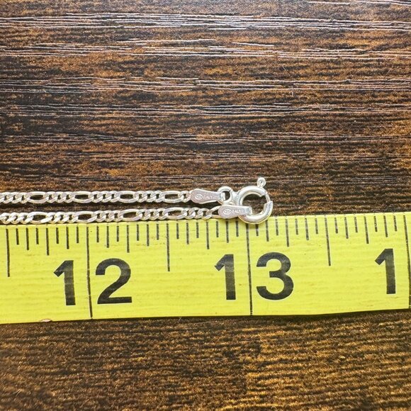 VTG Sterling Silver 925 Dancing Figure Textured Pendant Necklace Size 26" Length - Picture 15 of 16